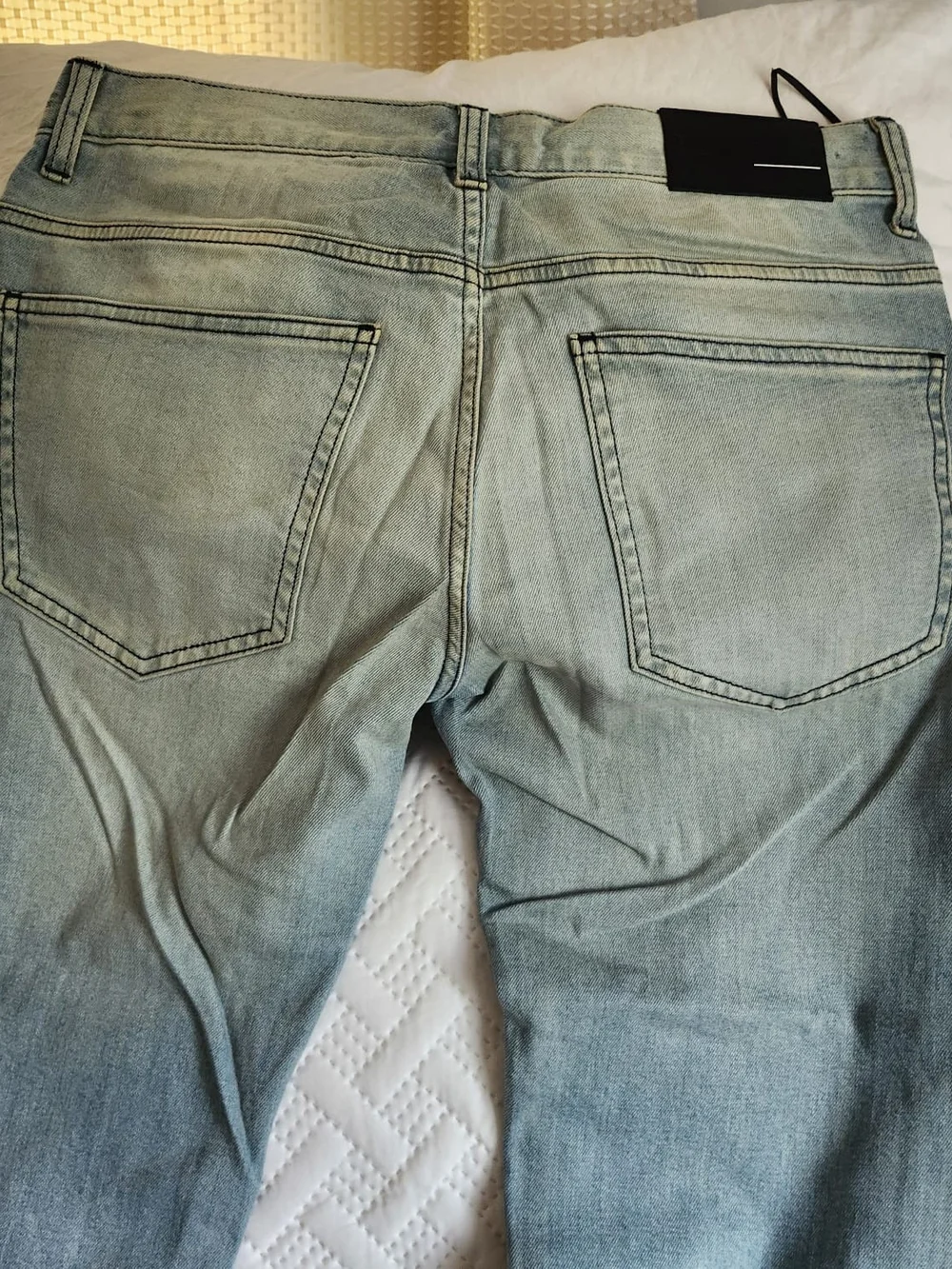 BLK DNM Men’s Light Blue to Black Dip-Dye Skinny Jeans